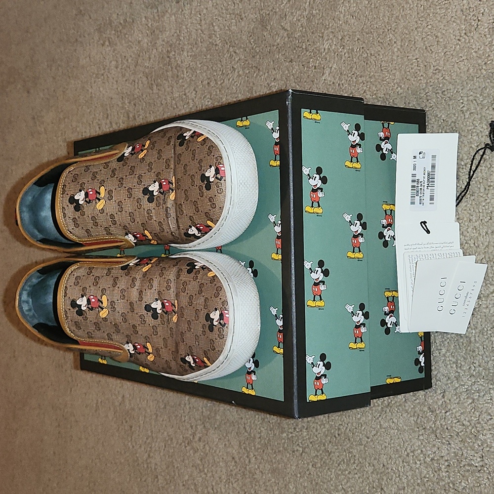 Gucci Mickey Mouse Slip Ons